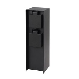 Розетка уличная Feron TM200, 220-230V, 16A, IP44, 70*70*300мм, черный