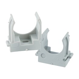 Крепеж-клипса для труб для прямого монтажа STEKKER PMPH32G серая в п/э D32 мм (упаковка 25 шт)