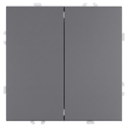 Выключатель 2-клавишный (механизм), СЗК, STEKKER, 250В, 10А, серия Эмили, RSW10-5104-10ZK, платиново-серый, soft touch