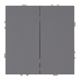 Переключатель 2-клавишный (механизм), СЗК, STEKKER, 250В, 10А, серия Эмили, RSW10-5107-10ZK, платиново-серый, soft touch