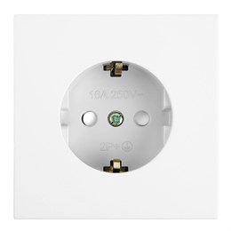 Розетка 1-местная с защитной шторкой с/з (механизм), STEKKER, 250В, 16А, серия Мия, RST16-3110-01, белая магнолия