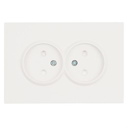 Розетка 2-местная с з/ш, б/з, СЗК, STEKKER, 250В, 16А, серия Эмили, RST16-5116-01ZK, белый фарфор, soft touch
