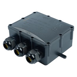Распределительная коробка STEKKER LD553, количество вводов: 4, поликарбонат, нейлон, цвет черный, размер 163,1*151,6*59,4мм.