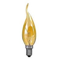 DECOR С35 FLAME GL 40W E14 (230V) FOTON_LIGHTING - лампа свеча на ветру золотая