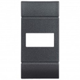 L4916T Bticino LivingLight. Клавиша Axial с 1 отверстием для вставки символа. размер 1 модулm. цвет антрацит