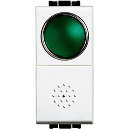 N4038V Bticino Кнопка 10А. 1P-NО индикатор с зелёным рассеивателем
