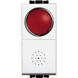 N4038R Bticino Кнопка 10А. 1P-NО индикатор с красным рассеивателем