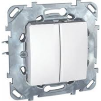 Schneider Electric Unica Белый Переключатель 2-клавишный (сх.6 6) (MGU5.213.18ZD)