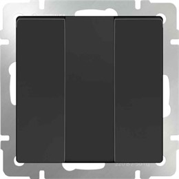 Выключатель трехклавишный Werkel WL08-SW-3G черный матовый
