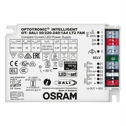 OTi DALI 50/1A4 LT2 FAN/ 600-1400мА 15-54V 110x75x25 DALI/LEDset OSRAM - драйвер