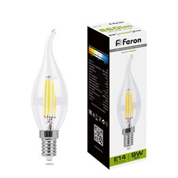 Лампа светодиодная Feron LB-74 Свеча на ветру E14 9W 230V 4000K