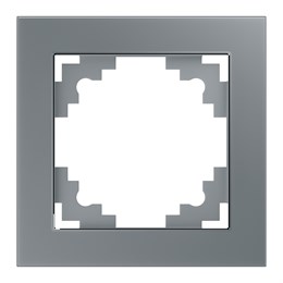 Рамка 1-местная, стекло, STEKKER, GFR00-7001-03, серия Катрин, серебро