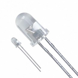 Flat columniform without flange LED lamp 5mm yellow I=30mA (300-350 mcd V=1.9-2.2V)