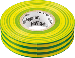 Изолента ПВХ желто-зеленая19мм 20м NIT-A19-20/YG- Navigator
