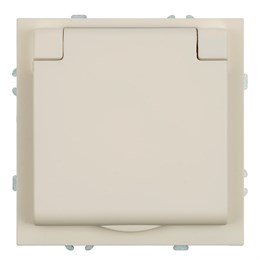 Розетка 1-местная с крышкой с защ. штор, STEKKER, с/з, 250В, 16А, серия Эмили, RST16-5112-08, кашемир, soft touch