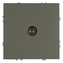 Розетка телевизионная 1-местная (механизм), STEKKER, 75 Ом, 5-862МГц, серия Эмили, RST00-5108-09, антрацит, soft touch