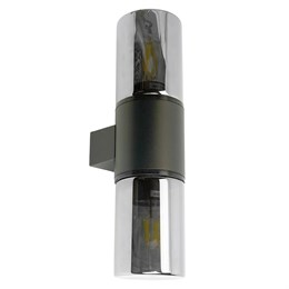 Светильник садово-парковый Feron DH1802, на стену вверх/вниз,  E27 230V, черный