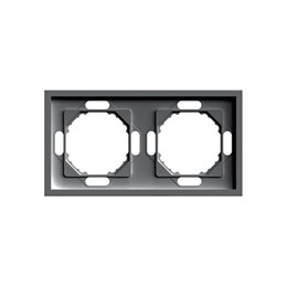 Рамка STEKKER, PFR00-5002-09 2-местная, серия Эмили, антрацит, soft touch