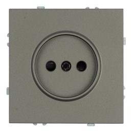 Розетка 1-местная с защитной шторкой (механизм), STEKKER,  б/з, 250В, 16А, серия Эмили, RST16-5109-09, антрацит, soft touch