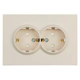 Розетка 2-местная с защитной шторкой, STEKKER, с/з, 250В, 16А, серия Эмили, RST16-5114-08, кашемир, soft touch