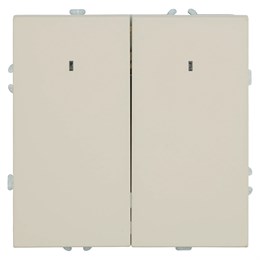 Выключатель 2-клавишный c индикатором (механизм), STEKKER, 250В, 10А, серия Эмили, RSW10-5102-08, кашемир, soft touch