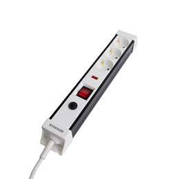 Сетевой фильтр 3-местный с/з STEKKER 3x1мм2, 1,8 м, 250В, 16А, серия Techno, HM22-31-02, белый