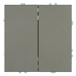 Выключатель 2-клавишный (механизм), STEKKER, 250В, 10А, серия Эмили, RSW10-5104-09, антрацит, soft touch