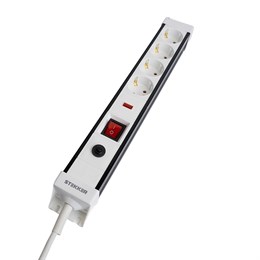 Сетевой фильтр 4-местный с/з STEKKER 3x1мм2, 3 м, 250В, 16А, серия Techno, HM22-41-03, белый