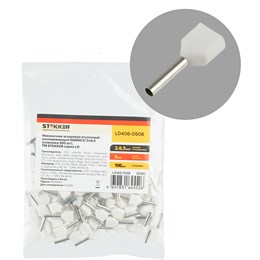 LD406-0508 Наконечник штыревой втулочный изолированный НШВИ(2) 0,5-8 (упаковка 100 шт)