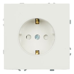 Розетка 1-местная с з/ш, с/з (механизм), СЗК, STEKKER, 250В, 16А, серия Эмили, RST16-5110-01ZK, белый фарор, soft touch