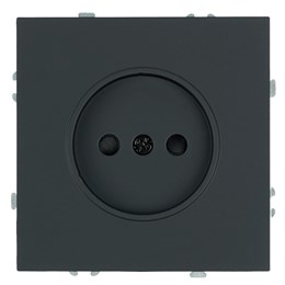 Розетка 1-местная с з/ш, б/з (механизм), СЗК, STEKKER, 250В, 16А, серия Эмили, RST16-5109-05ZK, черный уголь, soft touch