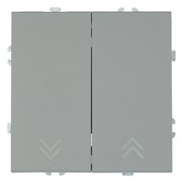 Выключатель 2-клавишный самовозвратный (механизм), STEKKER, 250В, 10А, серия Эмили, RSW10-5113-10, платиново-серый, soft touch