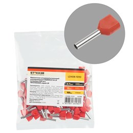 LD406-1010 Наконечник штыревой втулочный изолированный НШВИ(2) 1,0-10 (упаковка 100 шт)