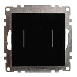 Выключатель 2-клавишный сенсорный (механизм) 250В, 5А, серия Катрин, черный