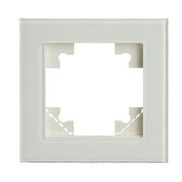 Рамка 1-местная для сенсорных механизмов, подсветки, стекло, STEKKER, GFR00-7001-01S, серия Катрин, белый