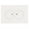 Розетка 2-местная с з/ш, б/з, СЗК, STEKKER, 250В, 16А, серия Эмили, RST16-5116-01ZK, белый фарфор, soft touch - фото 103606