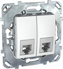 Schneider Electric Unica Белый Розетка ТЛФ(RJ12) 2-ая 6 контактов с полем для надписи (MGU5.9191.18ZD) - фото 29243