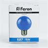 Лампа светодиодная Feron LB-371 Шар E27 3W 230V синий - фото 54913