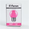 Лампа светодиодная Feron LB-37 Шарик E27 1W 230V Розовый - фото 60358