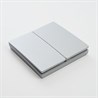 Кнопка-выключатель беспроводной FERON, TM82 двухклавишный, серебро - фото 63739