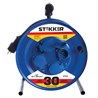 Удлинитель на металлической катушке с/з 4-местный Stekker, PRF02-31-30, 30м, 3*1,5, серия Professional, синий - фото 65282