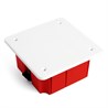 Коробка монтажная для полых стен, с пластиковыми зажимами, с крышкой, 92*92*45мм STEKKER EBX30-02-1-20-92, красный - фото 68020