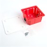 Коробка монтажная для полых стен, с пластиковыми зажимами, с крышкой, 92*92*45мм STEKKER EBX30-02-1-20-92, красный - фото 68022