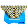 Шина"N" на изоляторе STEKKER 6*9 на DIN-рейку 16 выводов, синий, LD555-69-16 - фото 72621