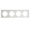 Рамка 4-местная, стекло, STEKKER, GFR00-7004-01, серия Катрин, белый матовый - фото 75371