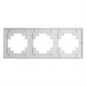 Рамка 3-местная, стекло, STEKKER, GFR00-7003-01, серия Катрин, белый матовый - фото 75390