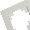Рамка 1-местная, стекло, STEKKER, GFR00-7001-01М, серия Катрин, белый матовый - фото 75398