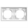 Рамка STEKKER, PFR00-5002-01 2-местная, серия Эмили, белый фарфор, soft touch - фото 79962