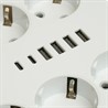 Удлинитель 6-местный c/з 3x1 мм2, 3 м, 250В, 10А, 4USB+2Type-C 2,4А, серия Home, белый STEKKER HM09-66-02 - фото 81846