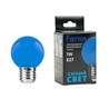 Лампа светодиодная Feron LB-37 Шарик E27 1W 230V Синий - фото 88148